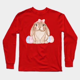 Bunny Pink Blue Eggs Long Sleeve T-Shirt